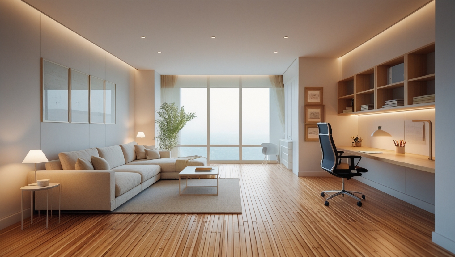 Bamboo flooring in living room Sri Lanka
