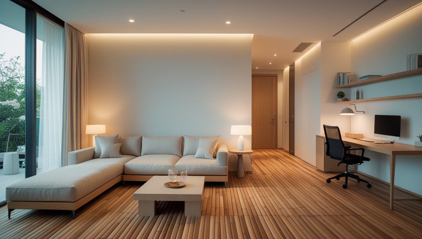 Bamboo flooring in bedroom Sri Lanka