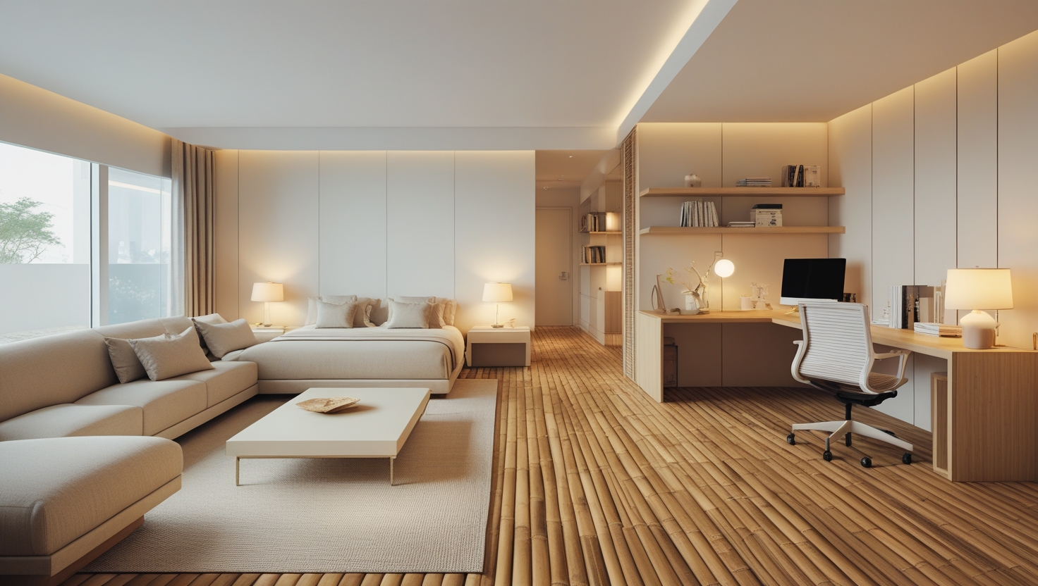 Bamboo flooring in office Sri Lanka